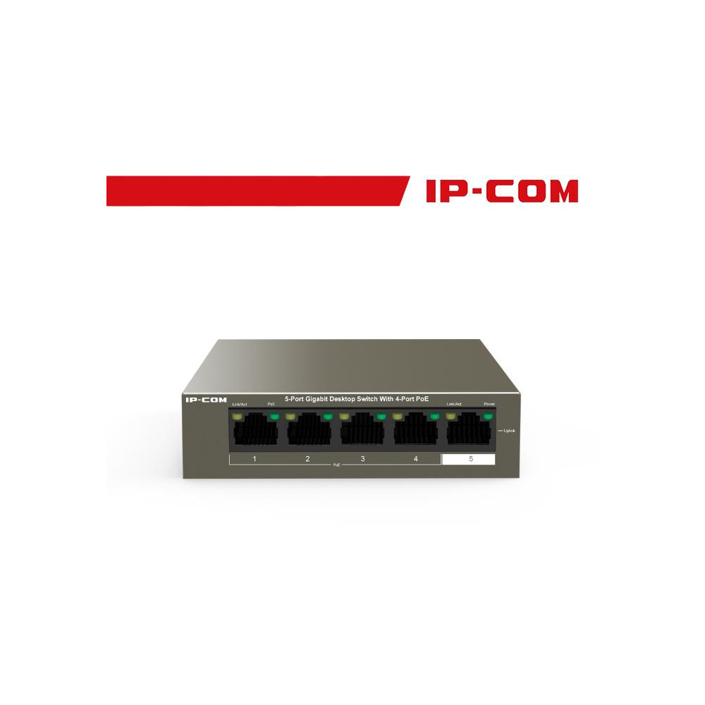 IP-COM Switch Desktop 5 Porte Gigabit con 4 Porte PoE 63W - G1105P-4-63W