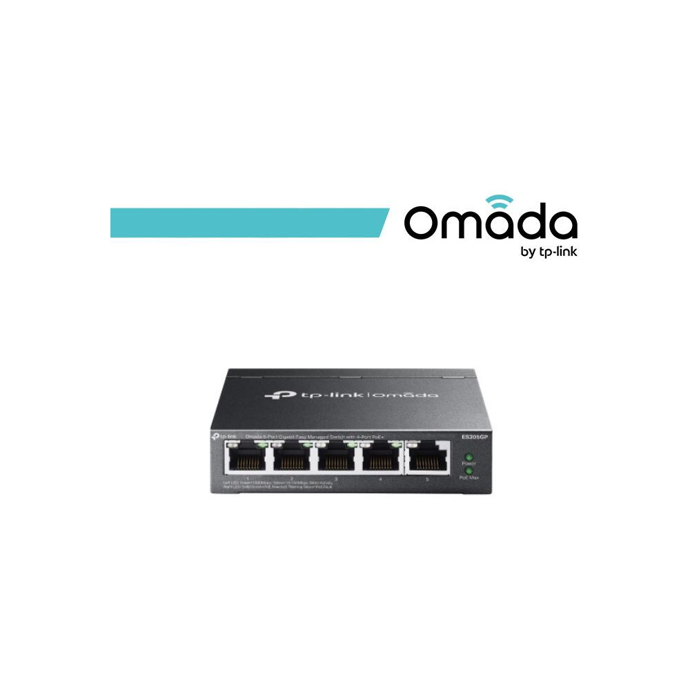 Omada Switch Easy Managed 5 porte Gigabit con 4 porte PoE+ - ES205GP