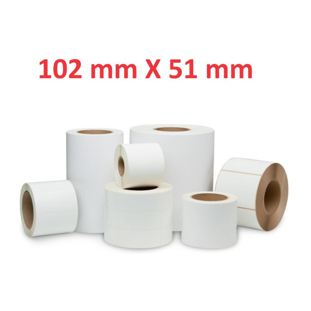 Opaco White Roll Adesivo 102mm x 51mm, 650 labels,Diametro 40mm Ad inchiostro 