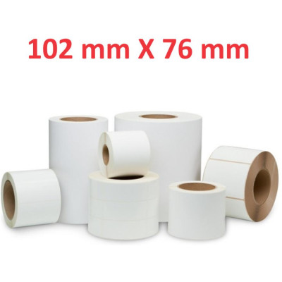 Opaco White Adesivo  Roll:102mm x 76mm, 440 labels,Diametro 40mm Ad inchiostro