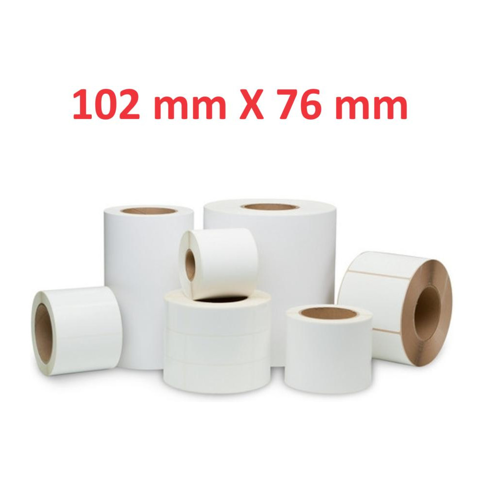 Opaco White Adesivo  Roll:102mm x 76mm, 440 labels,Diametro 40mm Ad inchiostro