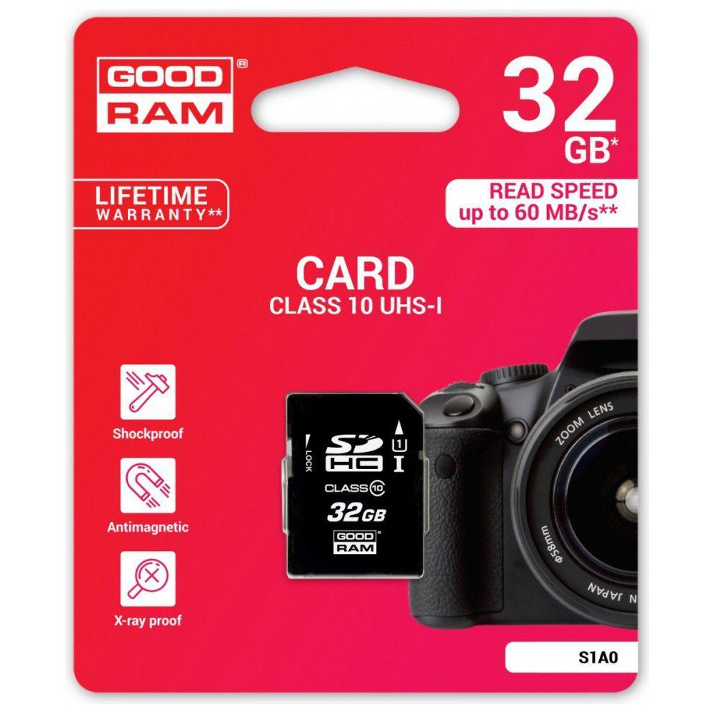 Scheda SD 32GB SDHC Goodram - blister retail
