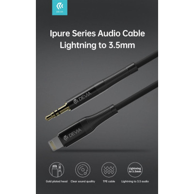 Cavo Audio placato oro da Lightning Apple a Jack 3.5mm L.1mt