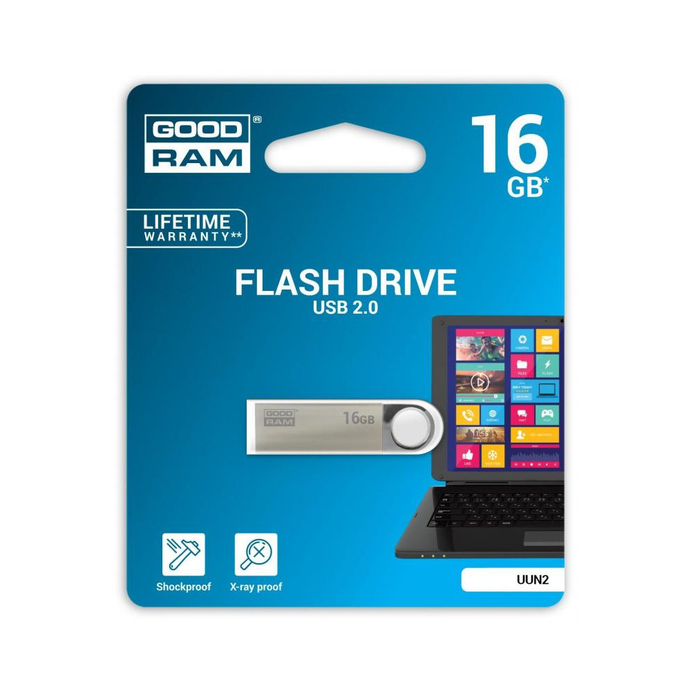 Pendrive GoodRAM 16GB UNN2 metal USB 2.0 - retail blister