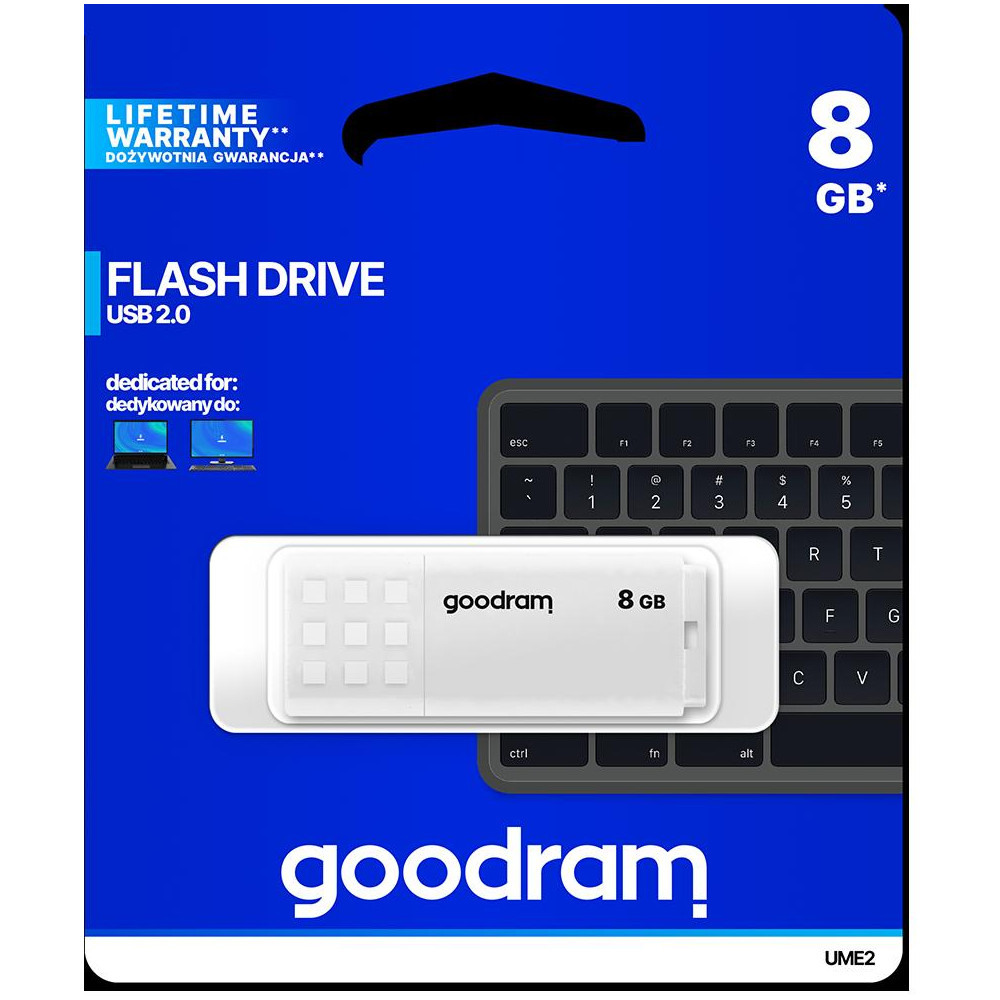 Pendrive GoodRAM 8GB UME2 white USB 2.0 - retail blister