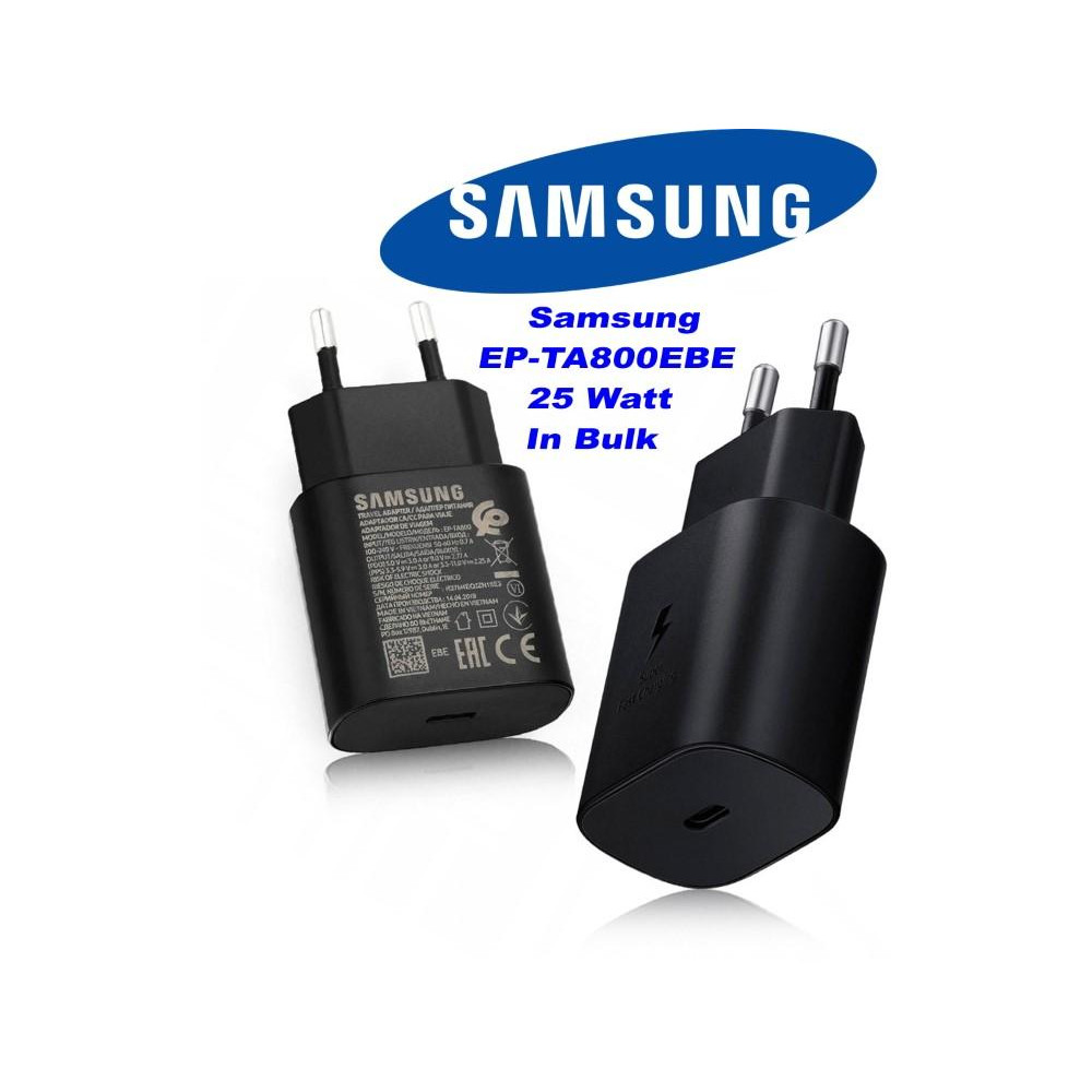 Caricatore EP-TA800EBE Samsung USB-C 25 Watt Nero in Bulk