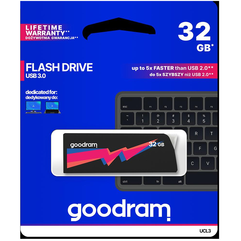 Pendrive GoodRAM 32GB UCL2 BLACK USB 3.0 - retail blister