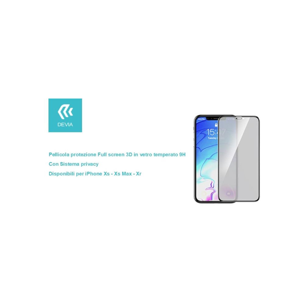 Pellicola Full 3D vetro temperato Privacy per iPhone Xs 5.8