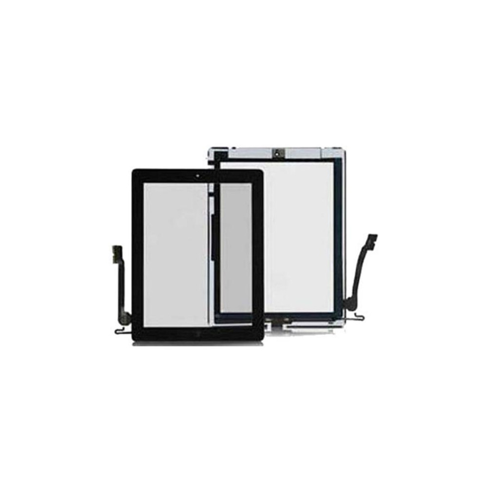 Touch Panel con Pulsante e adesivo per iPad 4 Nero AAA+