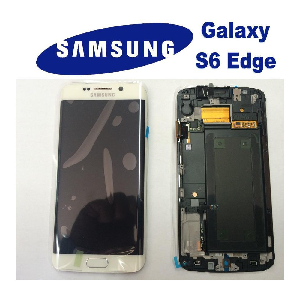 LCD + TOUCH ORIGINALE PER GALAXY S6 EDGE BIANCO GH97-17162B