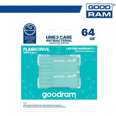 Pendrive GoodRAM 64GB UME3 CARE - ANTIBATTERICA - USB 3.0 - 2-pack